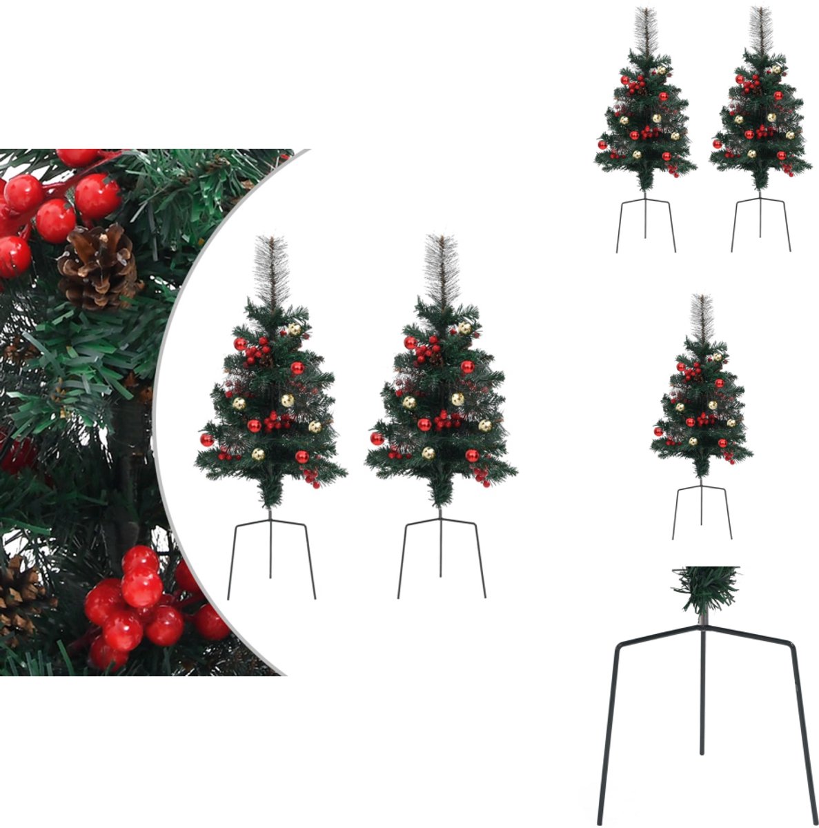 vidaXL Tuinkerstbomen PVC 2 stuks 76 cm