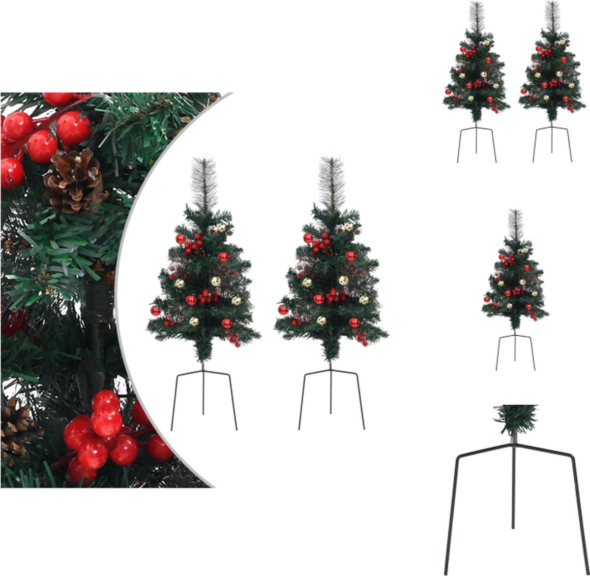 vidaXL Tuinkerstbomen PVC 2 stuks 76 cm