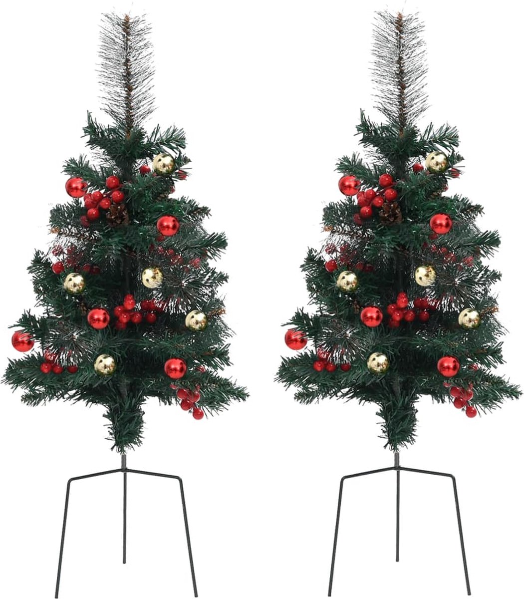 vidaXL Tuinkerstbomen PVC 2 stuks 76 cm