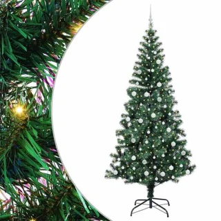vidaXL voorverlichte kunststof kerstboom groen 240 cm