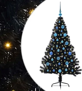 vidaXL zwarte kunststof kerstboom 150 cm