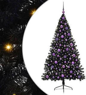 vidaXL zwarte kunststof kerstboom 180 cm