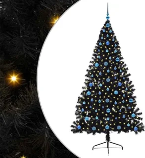 vidaXL zwarte kunststof kerstboom 210 cm