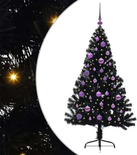 vidaXL zwarte kunststof kerstboom van 150 cm
