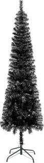 vidaXL Zwarte Smalle Kerstboom 150 cm