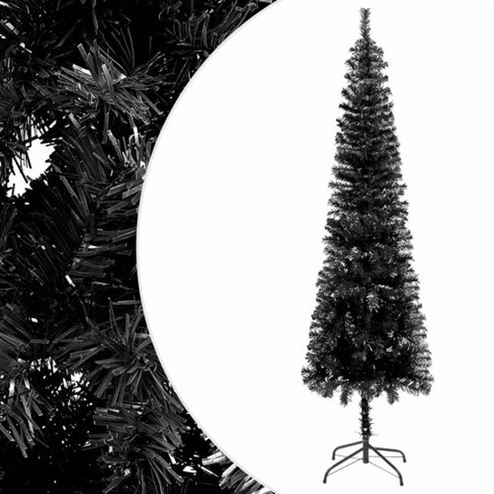 vidaXL Zwarte Smalle Kerstboom 150 cm