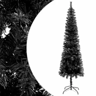 vidaXL Zwarte Smalle Kerstboom 150 cm