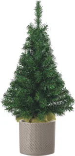 Volle kunst kerstboom 75 cm met taupe pot