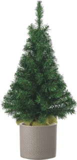 Volle kunst kerstboom 75 cm met taupe pot