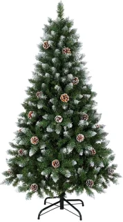 Voorgelichte besneeuwde kunstkerstboom van 150 cm