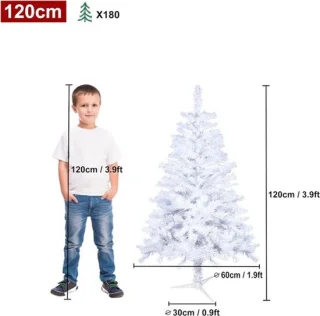 Witte kunstkerstboom 120 cm, opvouwbaar