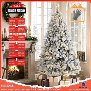 Witte kunstkerstboom 210 cm met 350 warmwitte LED's