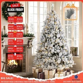 Witte kunstkerstboom 210 cm met 350 warmwitte LED's