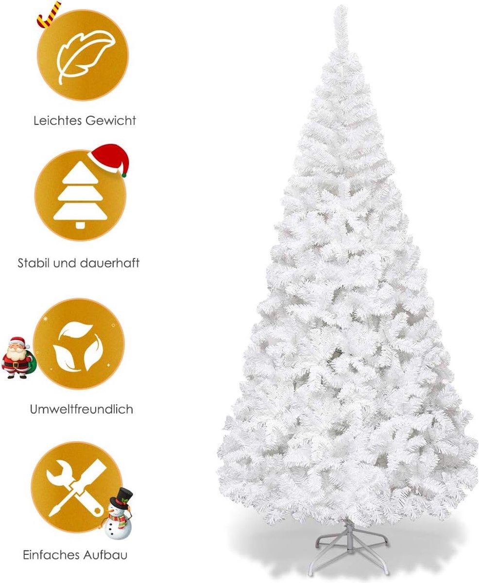 Witte Kunstkerstboom 210 cm met Stalen Standaard