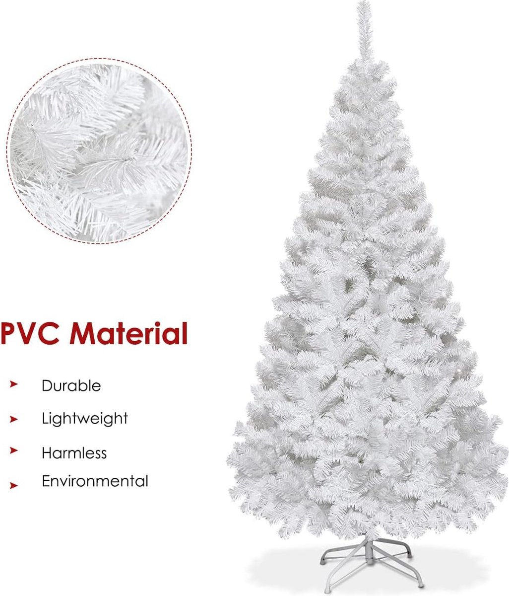 Witte Kunstkerstboom 210 cm met Stalen Standaard