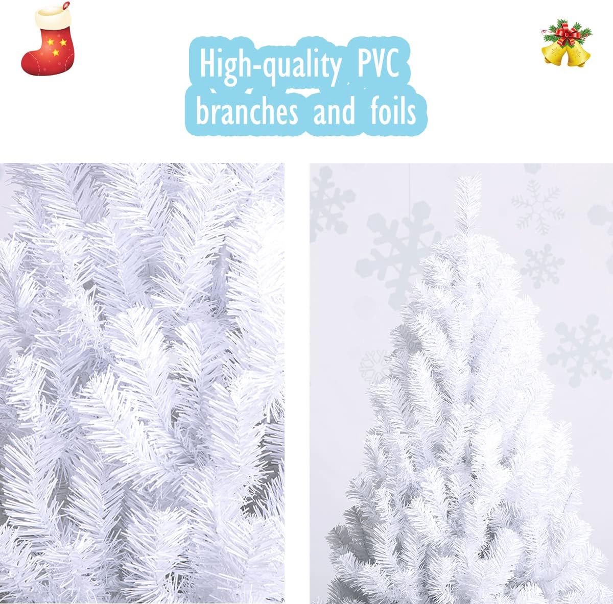 Witte Kunstkerstboom 210 cm met Stalen Standaard
