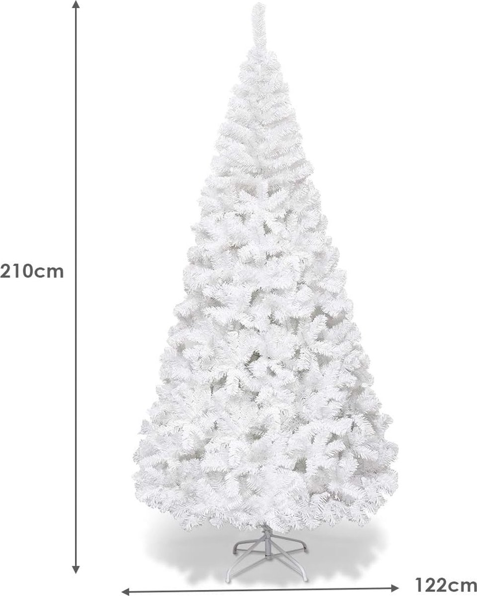 Witte Kunstkerstboom 210 cm met Stalen Standaard