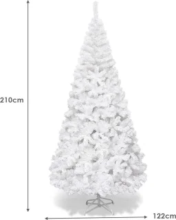 Witte Kunstkerstboom 210 cm - Stalen Standaard