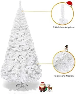 Witte kunstkerstboom 210 cm