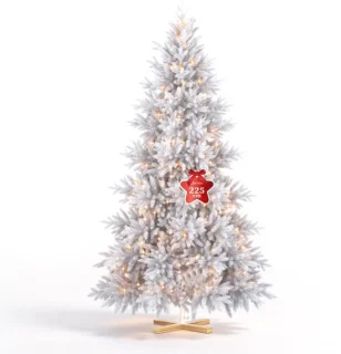 Witte kunstkerstboom 225 cm