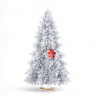 Witte kunstkerstboom 225 cm