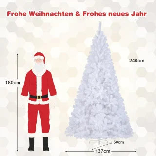 Witte Kunstkerstboom met Metalen Standaard — Diverse Hoogtes
