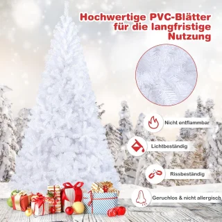 Witte Kunstkerstboom met Metalen Standaard — Diverse Hoogtes