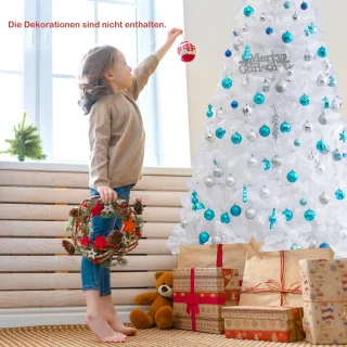 Witte Kunstkerstboom met Metalen Standaard — Diverse Hoogtes