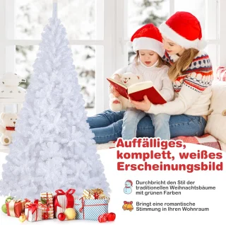Witte Kunstkerstboom met Metalen Standaard — Diverse Hoogtes