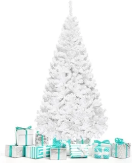 Witte kunstkerstboom met metalen standaard