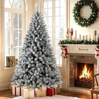 Witte kunstkerstboom met sneeuweffect – 210 cm