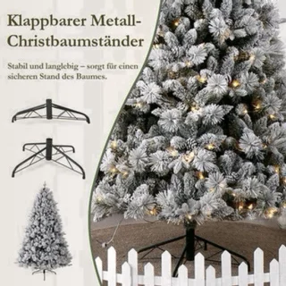 Witte kunstkerstboom met sneeuweffect en ledverlichting – 210 cm