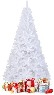 Witte kunstkerstboom met staalstandaard 150 cm