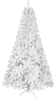 Witte kunstkerstboom van 2.1m met metalen voet