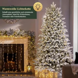 Witte sneeuwdennen kunstkerstboom 180 cm