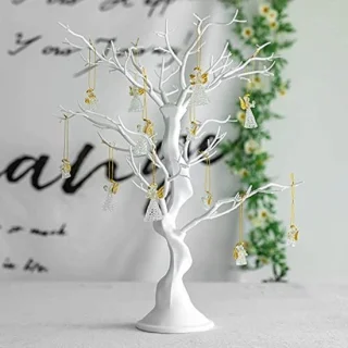 Witte takkenboom voor tafeldecoratie, kunstmatige paastak 58 cm