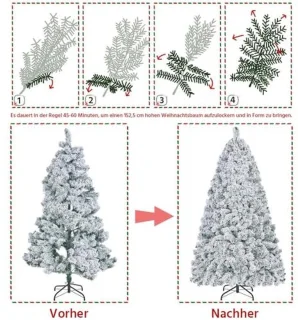 Yaheetech Kunstkerstboom 152,5 cm (besneeuwd)
