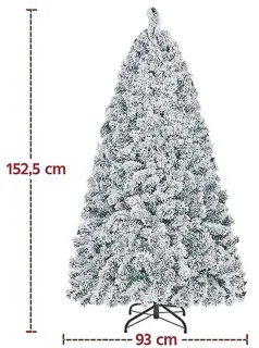 Yaheetech Kunstkerstboom 152,5 cm (besneeuwd)