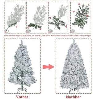 Yaheetech Kunstkerstboom 152,5 cm (sneeuw)