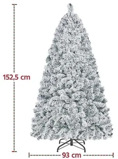 Yaheetech Kunstkerstboom 152,5 cm (sneeuw)