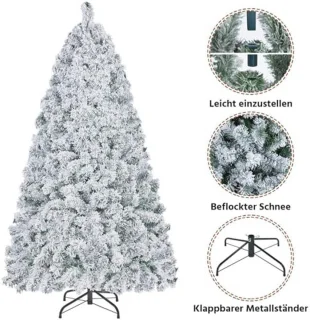 Yaheetech Kunstkerstboom Dennenboom met sneeuw 152,5 cm