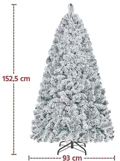 Yaheetech Kunstkerstboom Dennenboom met sneeuw 152,5 cm