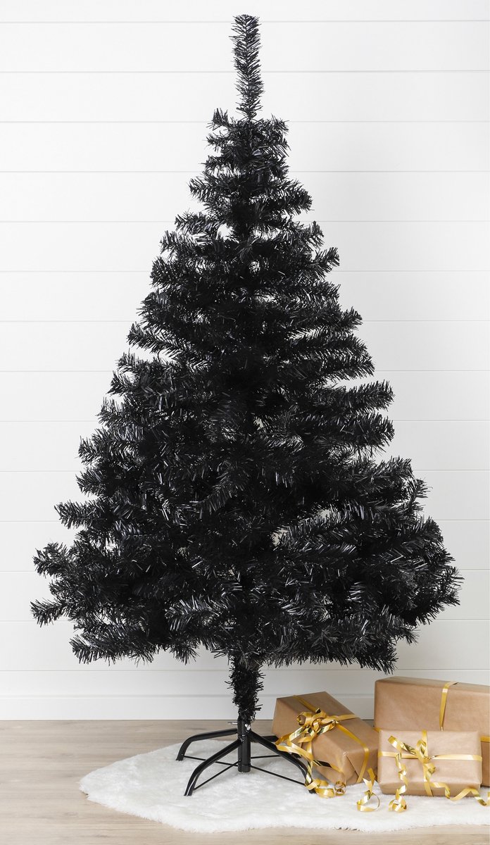 Zwarte kunst kerstboom 150 cm