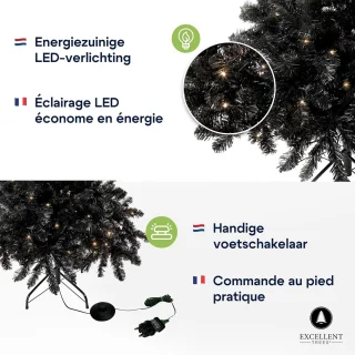 Zwarte Kunstkerstboom 150 cm