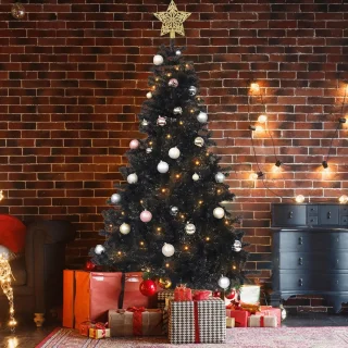 Zwarte kunstkerstboom 210 cm