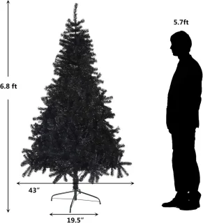 Zwarte kunstkerstboom 210 cm