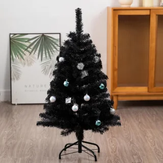 Zwarte Kunstkerstboom 90 cm Tafelmodel