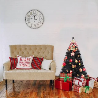 Zwarte Kunstkerstboom 90 cm Tafelmodel