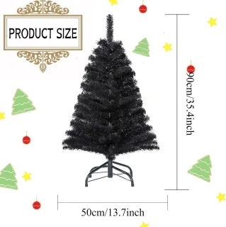 Zwarte Kunstkerstboom 90 cm Tafelmodel