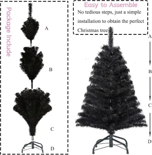 Zwarte Kunstkerstboom 90 cm Tafelmodel